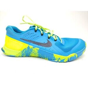 Nike Metcon 2 Men's Size 7 Running Shoes Blue Yellow Athletic Trainer Sneakers